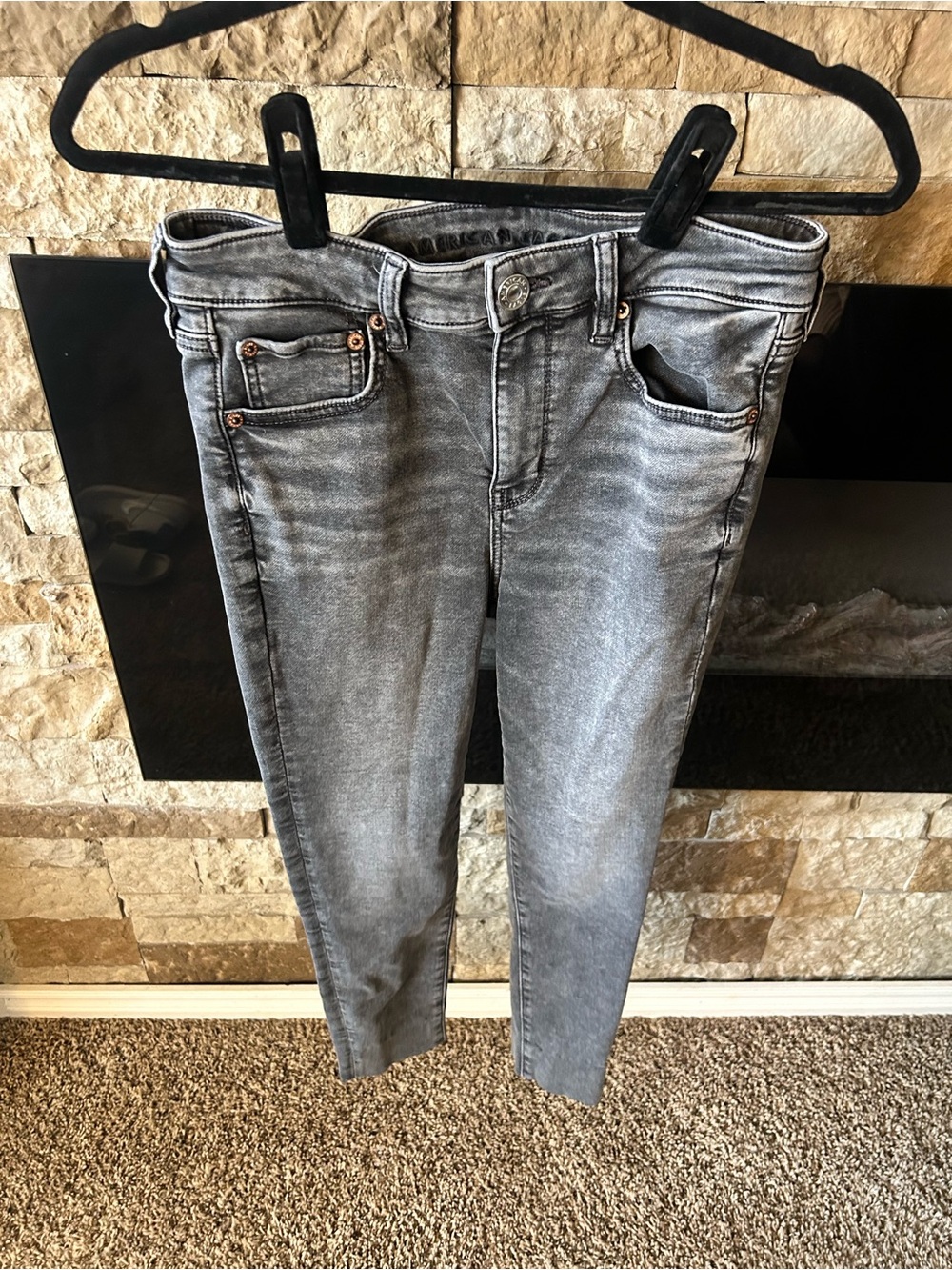 American Eagle High Rise Jegging Grey Skinny Jeans Stretchy